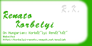 renato korbelyi business card